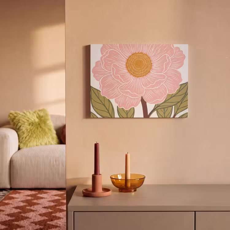 Akoestisch schilderij - Bloemen - Roze - Illustratie — 2