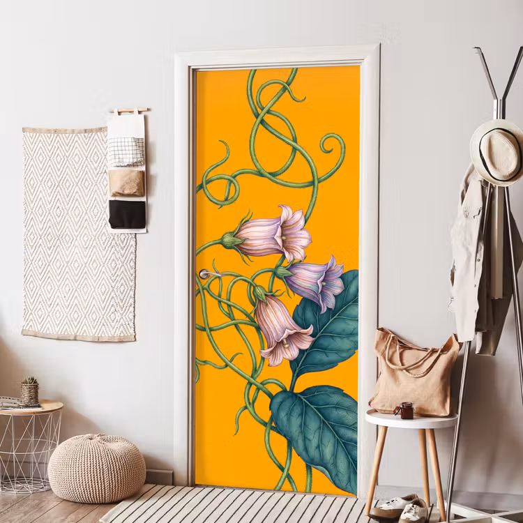 Deursticker - Bloemen - Botanisch - Geel — 8