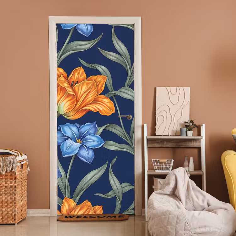 Deursticker - Bloemen - Botanisch - Patroon — 2