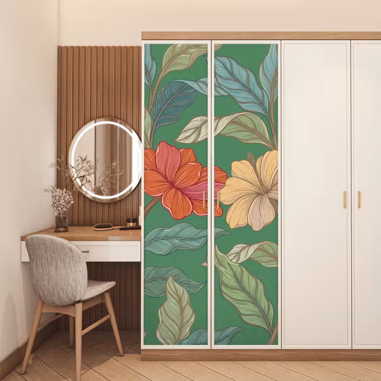 Deursticker - Bloemen - Groen - Illustratie — 5