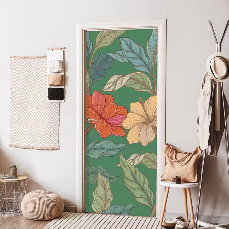 Deursticker - Bloemen - Groen - Illustratie — 8