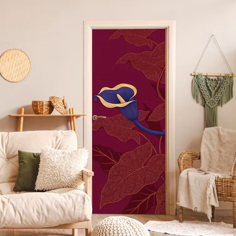 Deursticker - Bloemen - Modern - Paars — 4