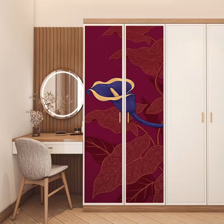 Deursticker - Bloemen - Modern - Paars — 5
