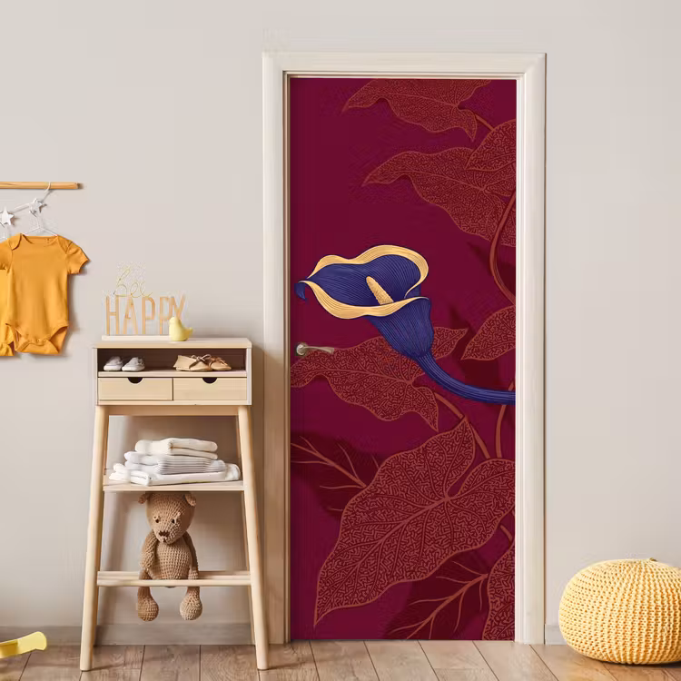 Deursticker - Bloemen - Modern - Paars — 6