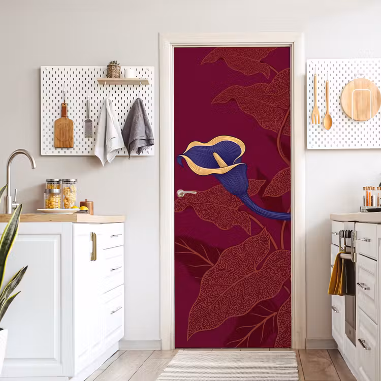 Deursticker - Bloemen - Modern - Paars — 7