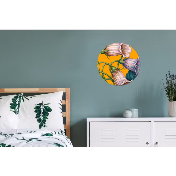 Wandcirkel - Aluminium - Bloemen - Botanisch - Geel — 4
