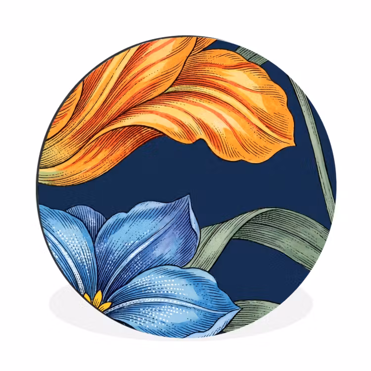 Wandcirkel - Aluminium - Bloemen - Botanisch - Patroon — 1