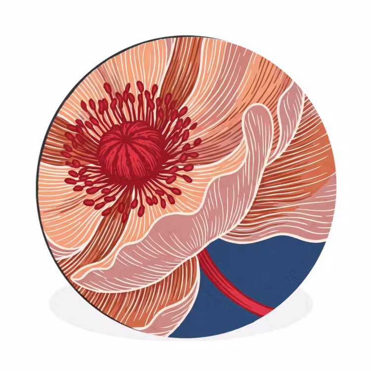 Wandcirkel - Aluminium - Bloemen - Modern - Abstract — 1