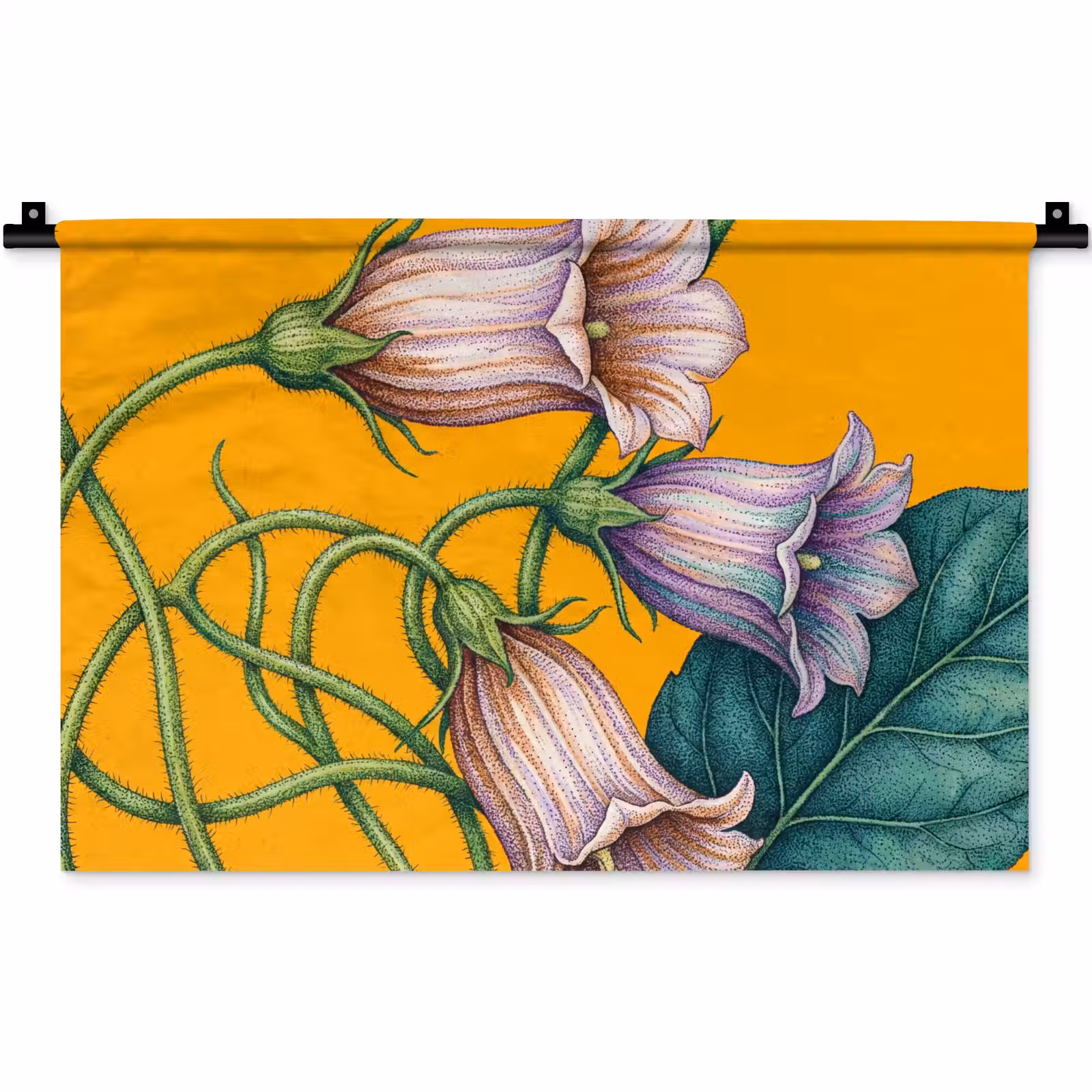 Wandkleed - Bloemen - Botanisch - Geel — 1
