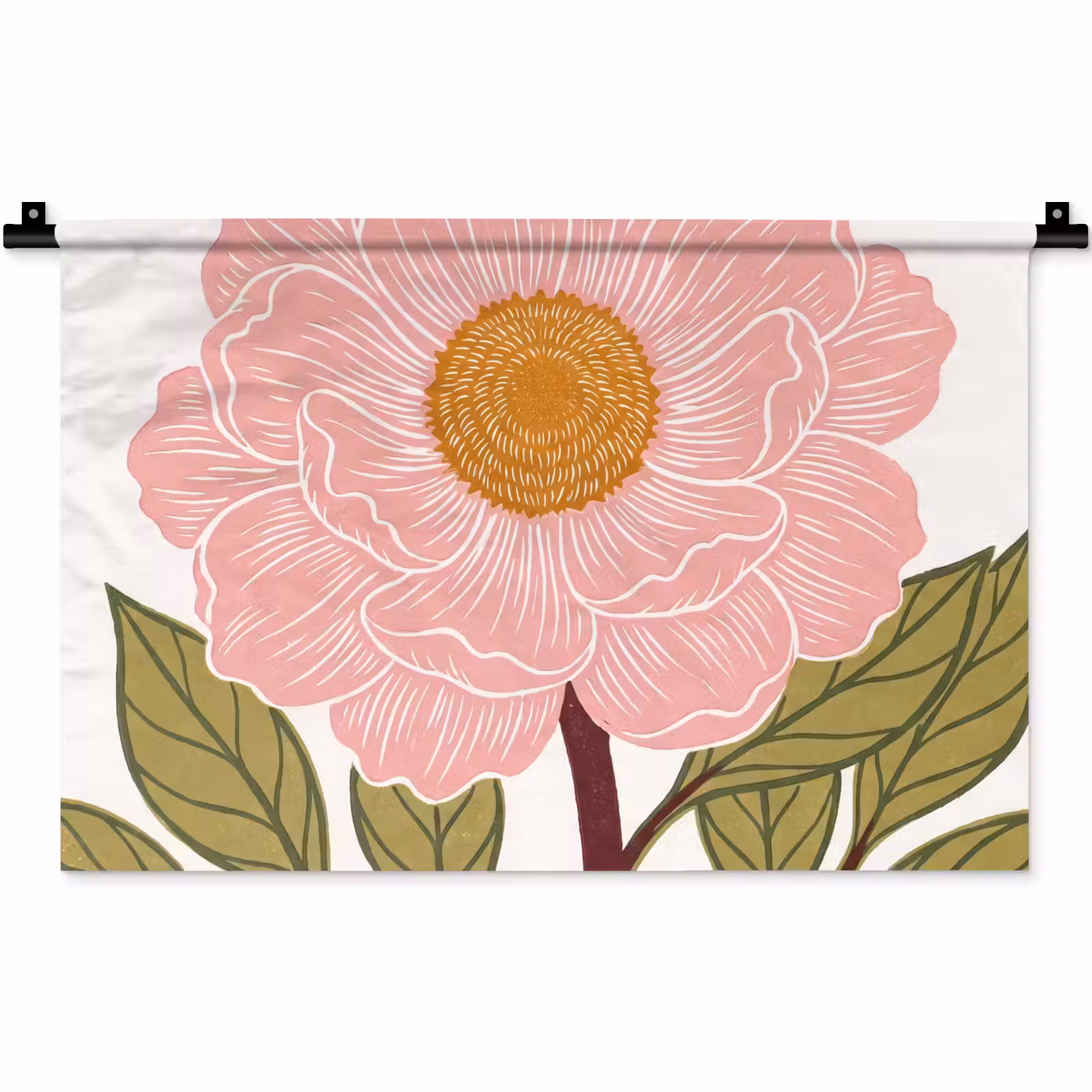 Wandkleed - Bloemen - Roze - Illustratie — 1