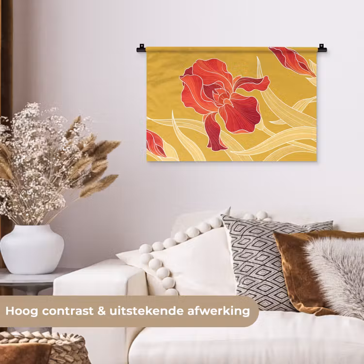 Wandkleed - Bloemen - Illustratie - Rood — 4