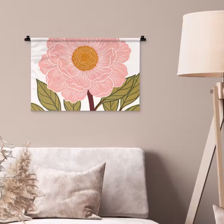 Wandkleed - Bloemen - Roze - Illustratie — 2