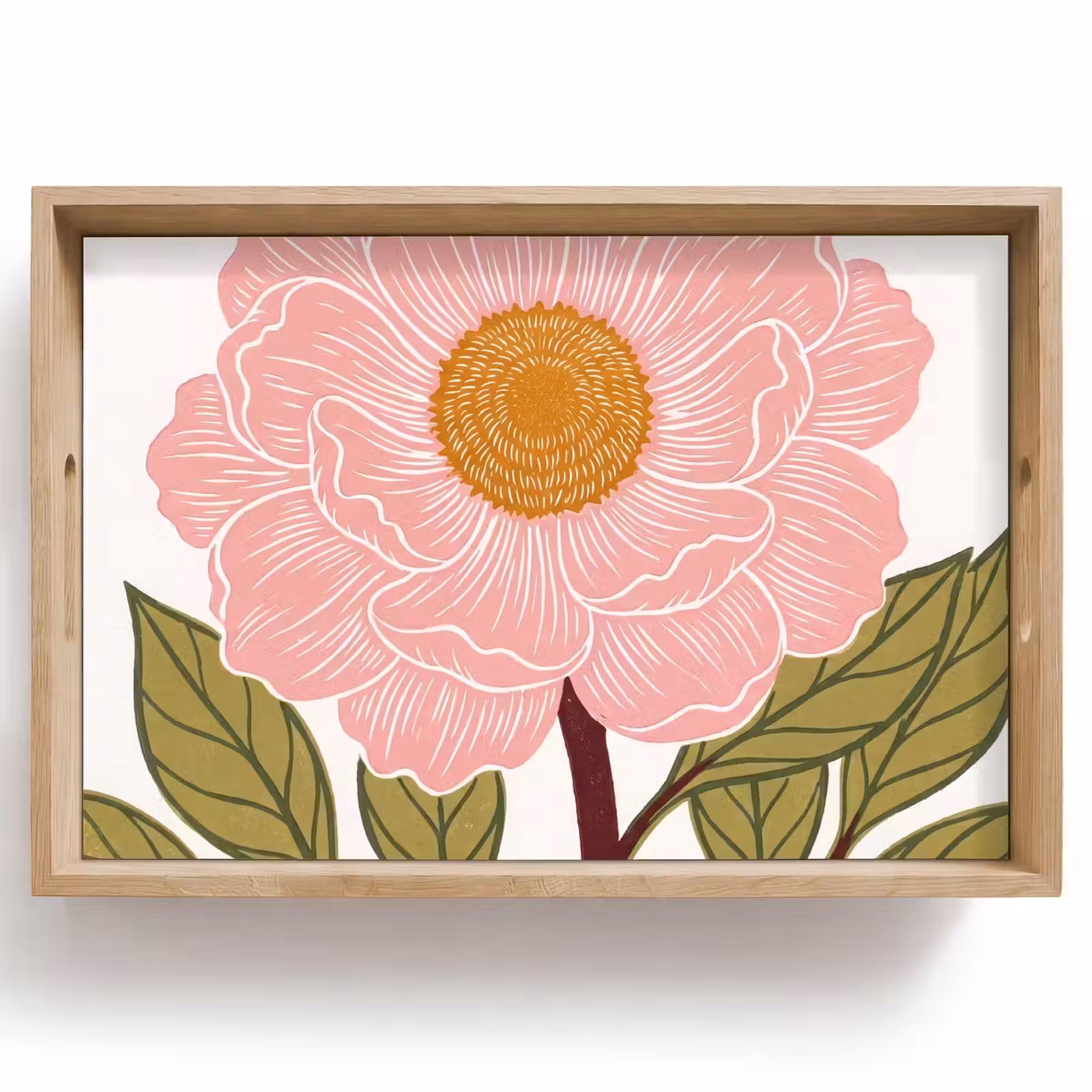 Dienblad - Bloemen - Roze - Illustratie — 1