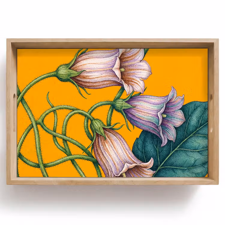 Dienblad - Bloemen - Botanisch - Geel — 1