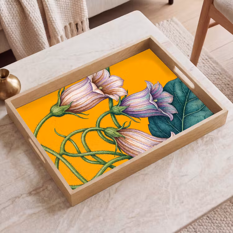 Dienblad - Bloemen - Botanisch - Geel — 2