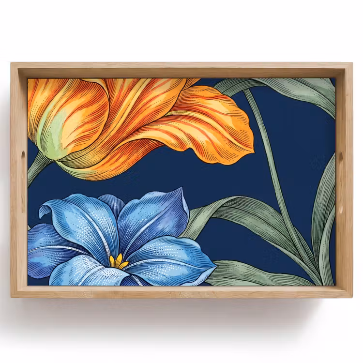 Dienblad - Bloemen - Botanisch - Patroon — 1