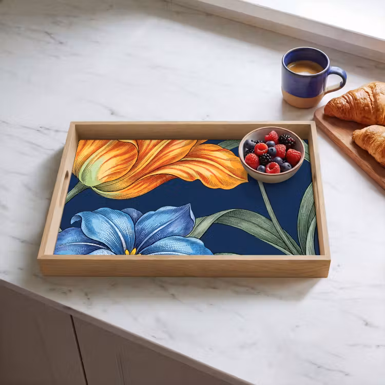 Dienblad - Bloemen - Botanisch - Patroon — 4