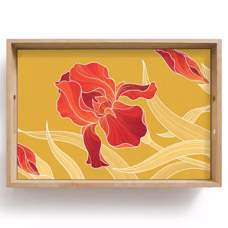 Dienblad - Bloemen - Illustratie - Rood — 1