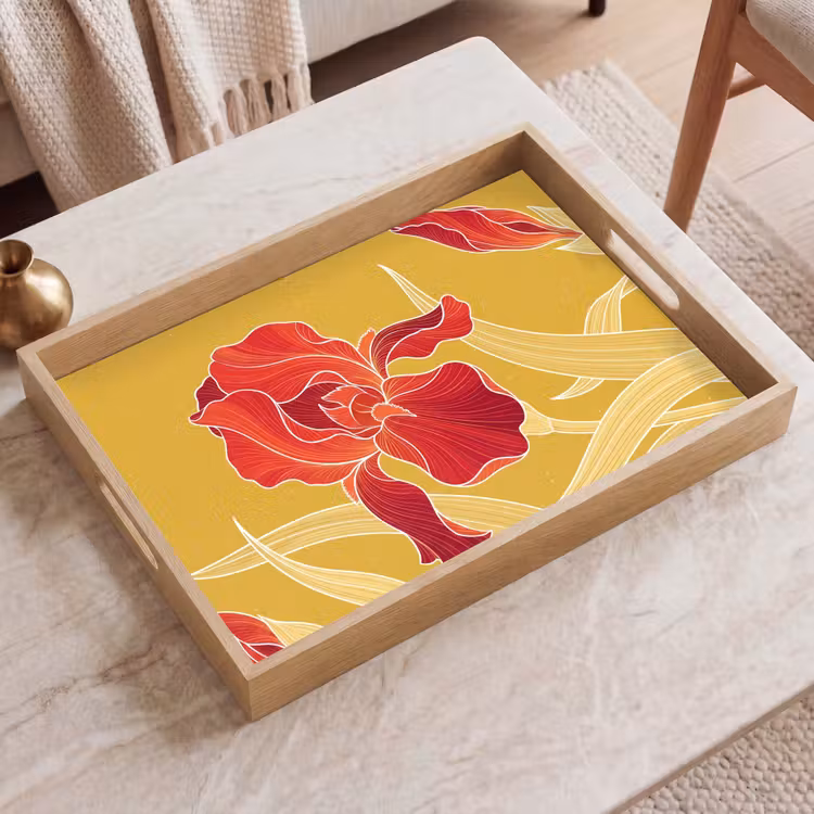 Dienblad - Bloemen - Illustratie - Rood — 2