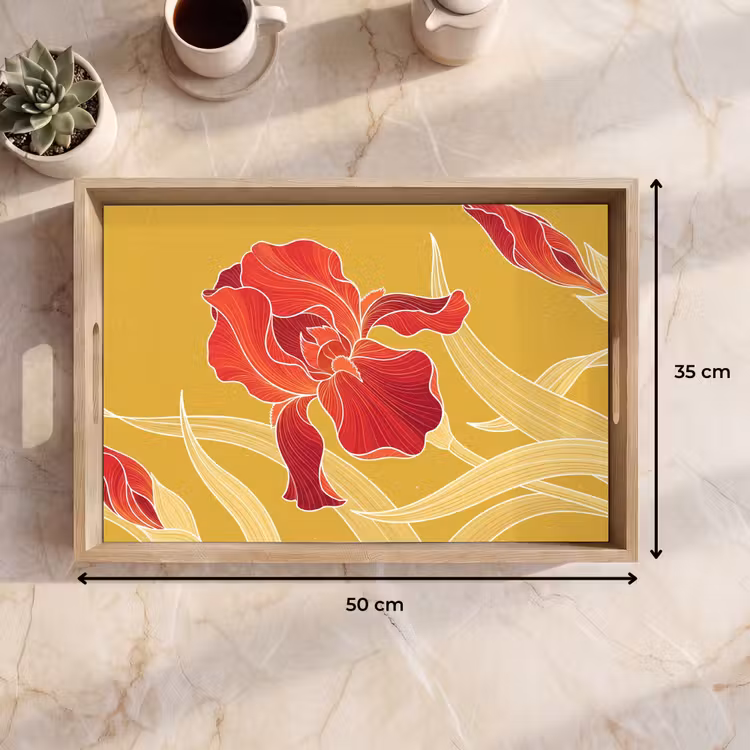 Dienblad - Bloemen - Illustratie - Rood — 9