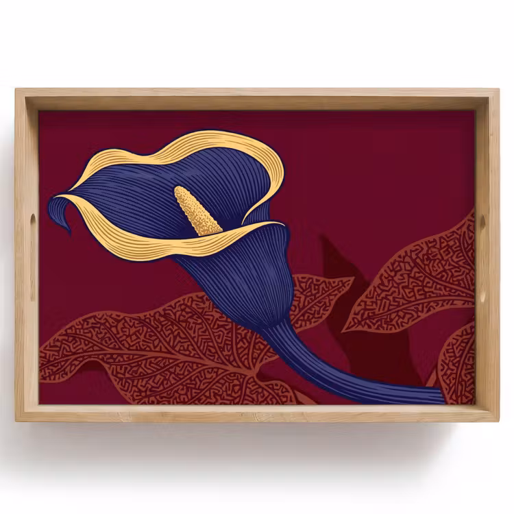 Dienblad - Bloemen - Modern - Paars — 1