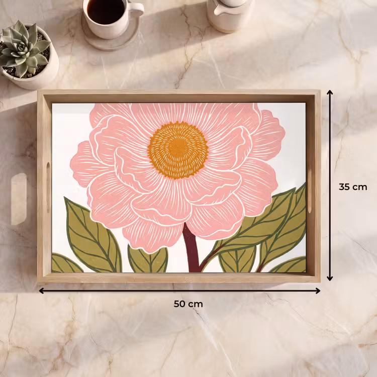 Dienblad - Bloemen - Roze - Illustratie — 9