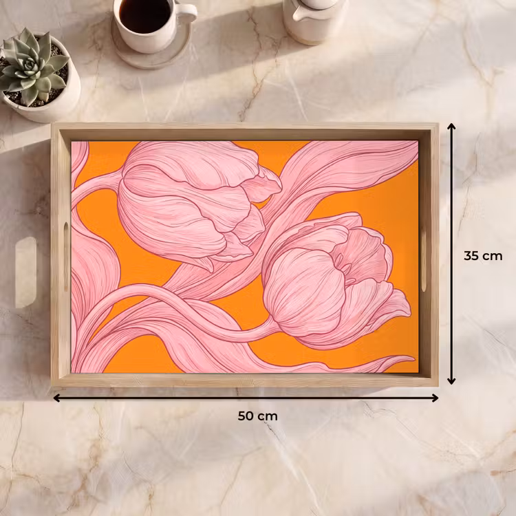 Dienblad - Roze bloemen - Modern — 9