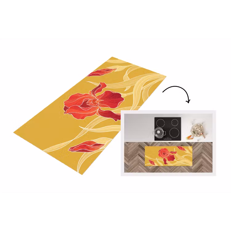 Keukenloper - Bloemen - Illustratie - Rood — 1