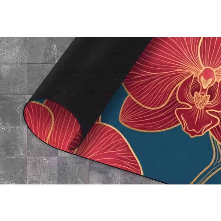 Keukenloper - Bloemen - Rood - Goud — 4