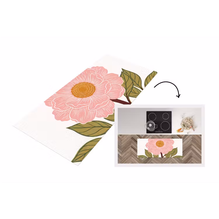 Keukenloper - Bloemen - Roze - Illustratie — 1