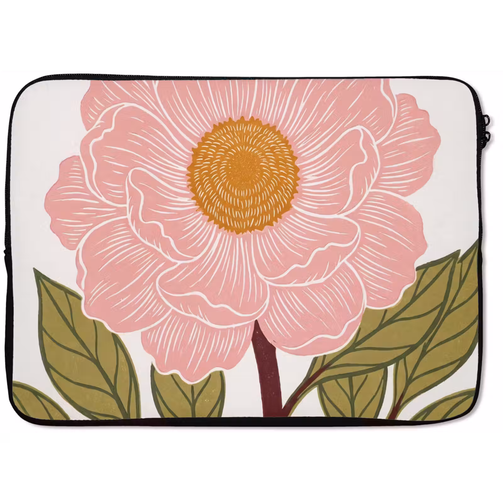 Laptophoes - Bloemen - Roze - Illustratie — 1