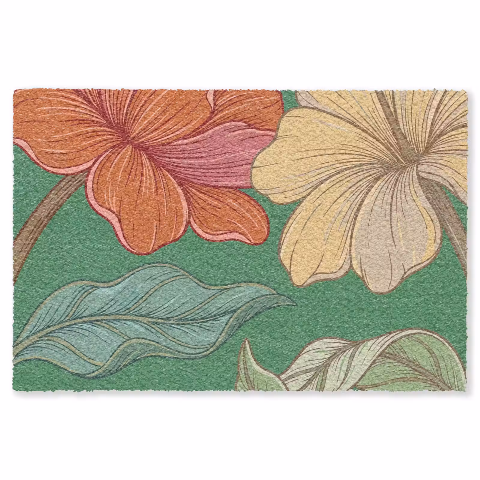 Vloerkleed - Bloemen - Groen - Illustratie — 1