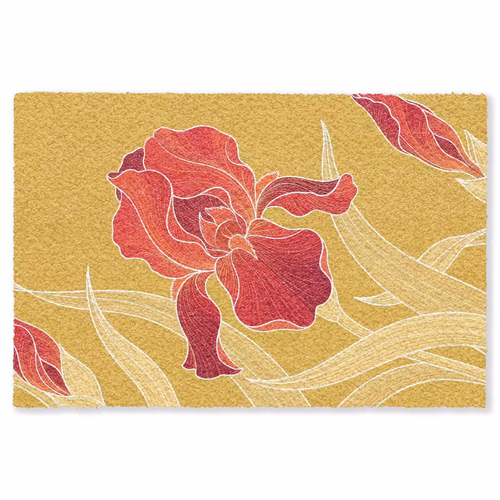 Vloerkleed - Bloemen - Illustratie - Rood — 1