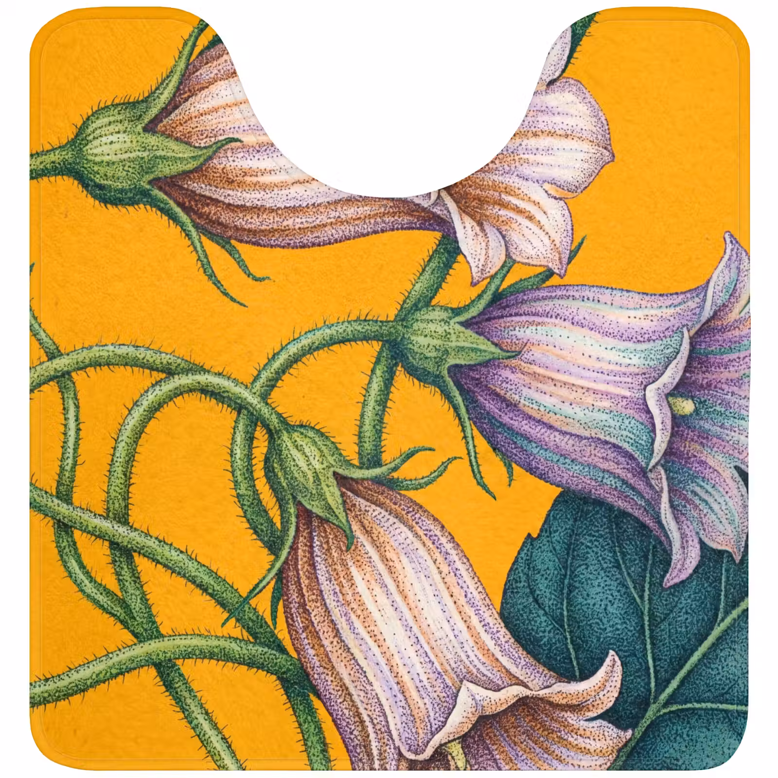 Wc Mat - Bloemen - Botanisch - Geel — 1