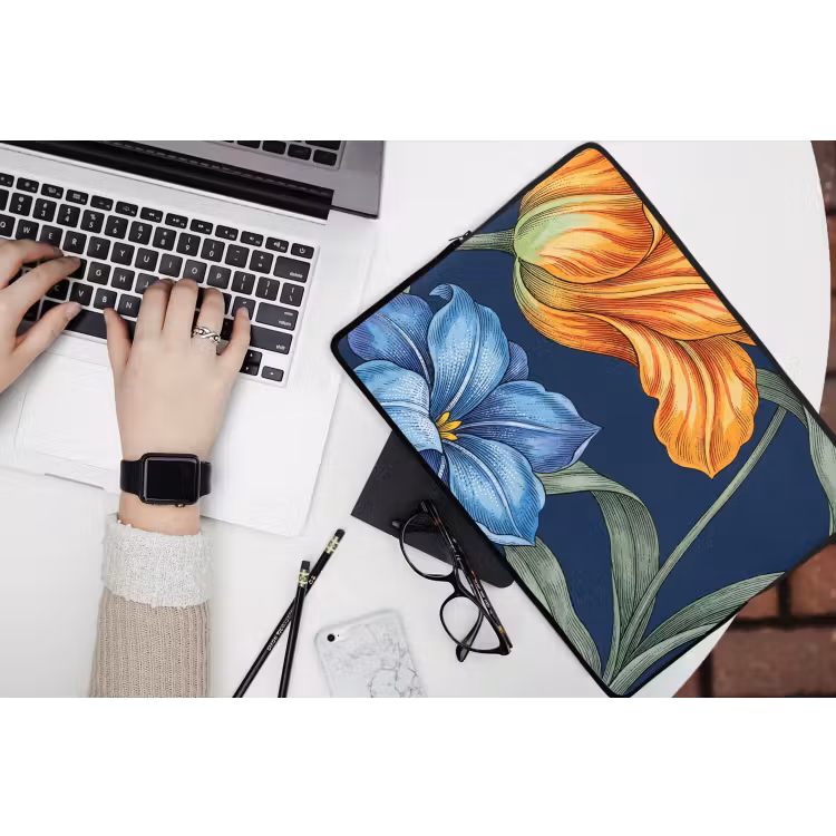 Laptophoes - Bloemen - Botanisch - Patroon — 3