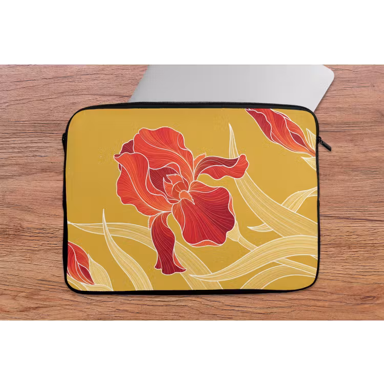 Laptophoes - Bloemen - Illustratie - Rood — 2