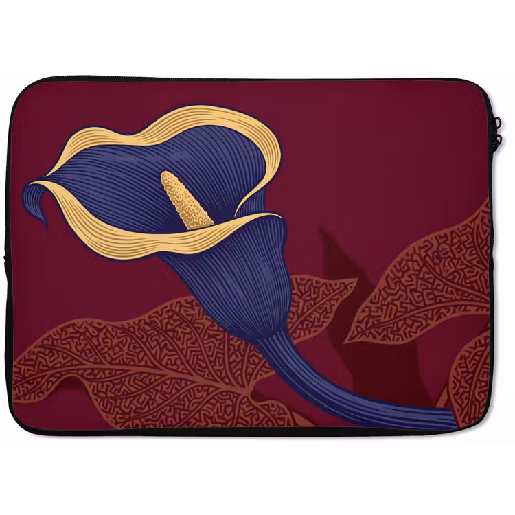 Laptophoes - Bloemen - Modern - Paars — 1