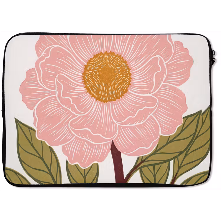 Laptophoes - Bloemen - Roze - Illustratie — 1