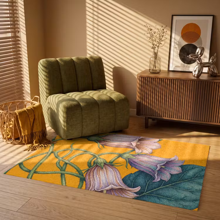 Vloerkleed - Bloemen - Botanisch - Geel — 2
