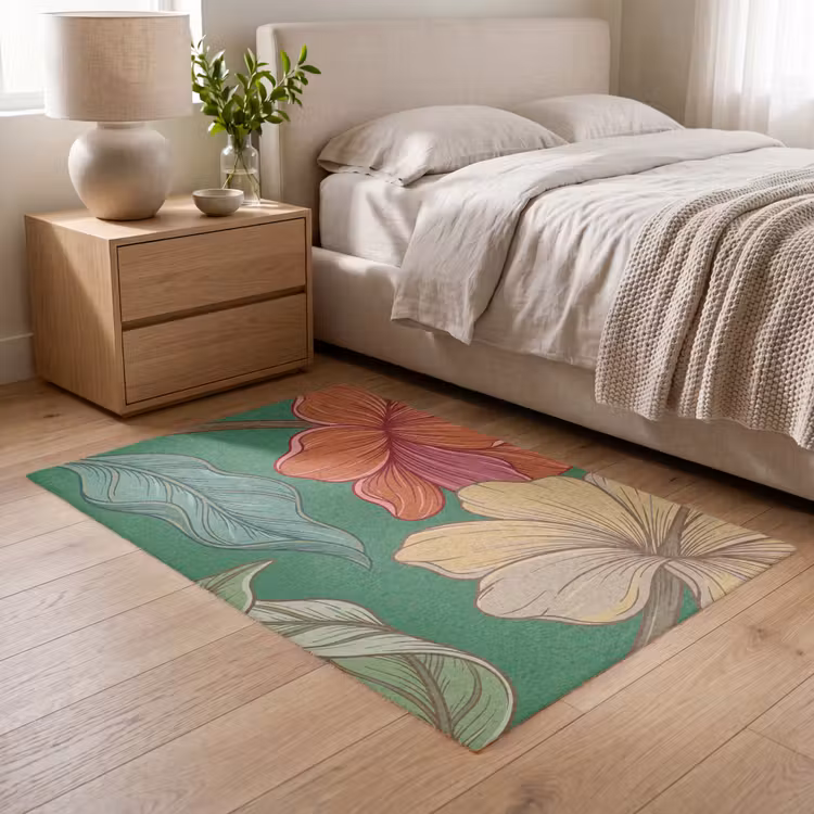 Vloerkleed - Bloemen - Groen - Illustratie — 5
