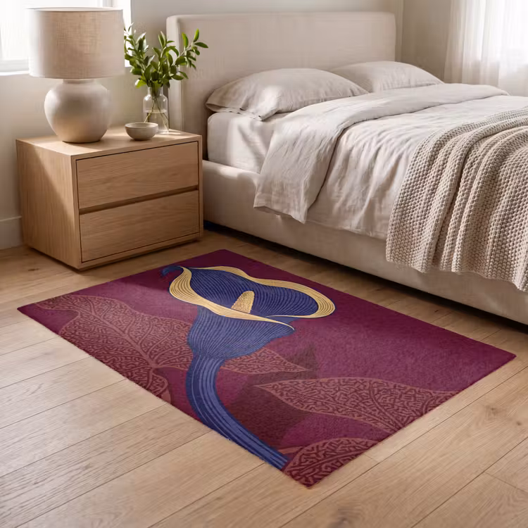 Vloerkleed - Bloemen - Modern - Paars — 5