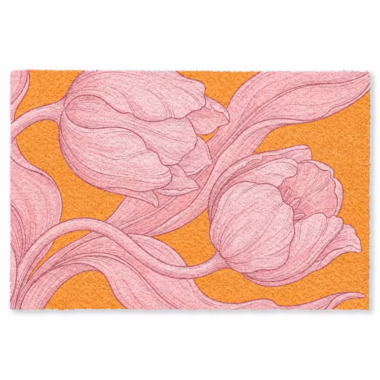 Vloerkleed - Roze bloemen - Modern — 1