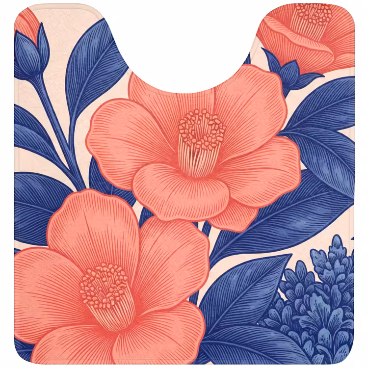 Wc Mat - Bloemen - Bladeren - Botanisch — 1