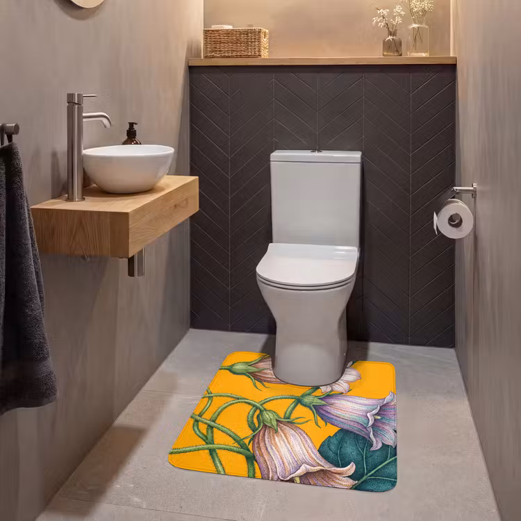 Wc Mat - Bloemen - Botanisch - Geel — 2