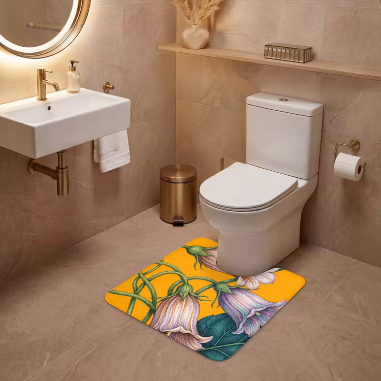 Wc Mat - Bloemen - Botanisch - Geel — 3