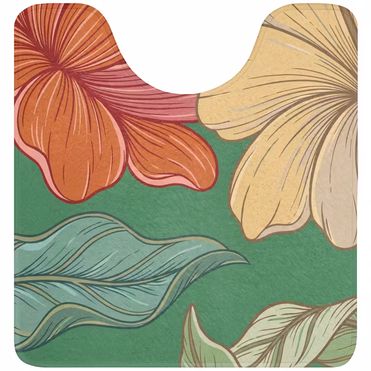 Wc Mat - Bloemen - Groen - Illustratie — 1
