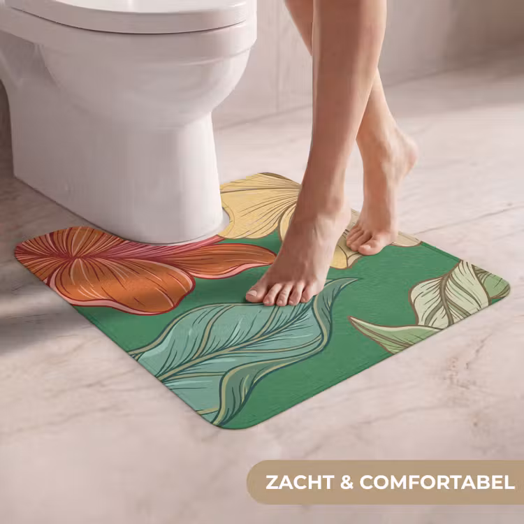 Wc Mat - Bloemen - Groen - Illustratie — 5