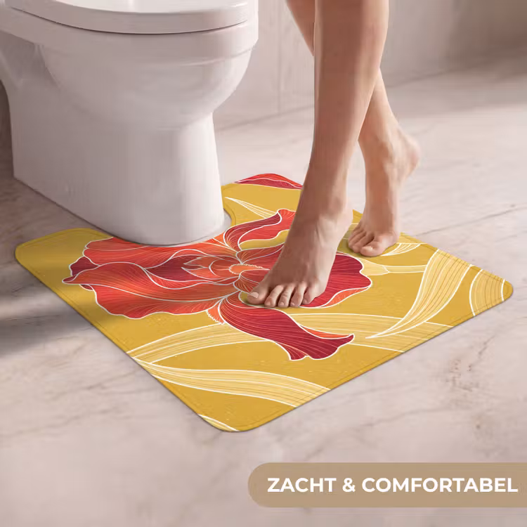 Wc Mat - Bloemen - Illustratie - Rood — 5