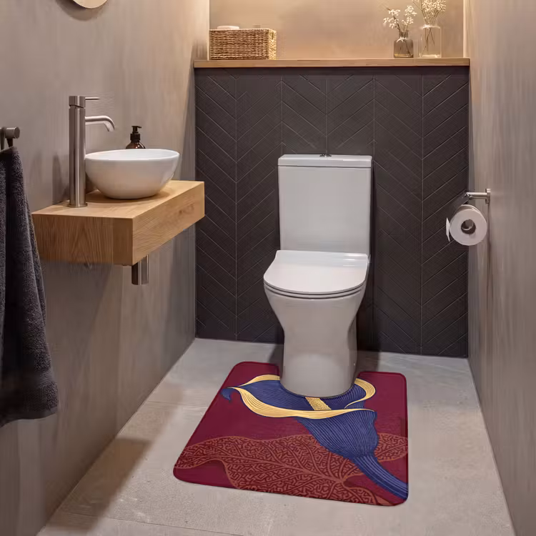 Wc Mat - Bloemen - Modern - Paars — 2