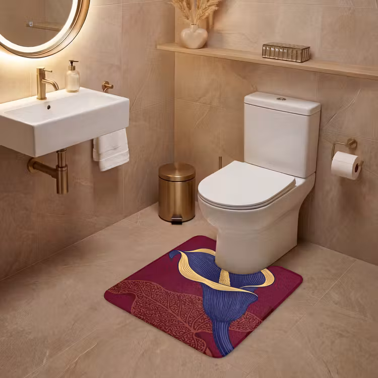 Wc Mat - Bloemen - Modern - Paars — 3